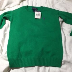 Ralph Lauren green knit 2T dress NWT purple hoarse